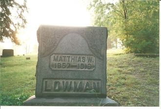 Headstone of Matthias Lowman