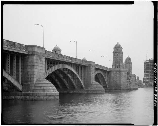 3. Detail view of the piers and towers - Longfellow...