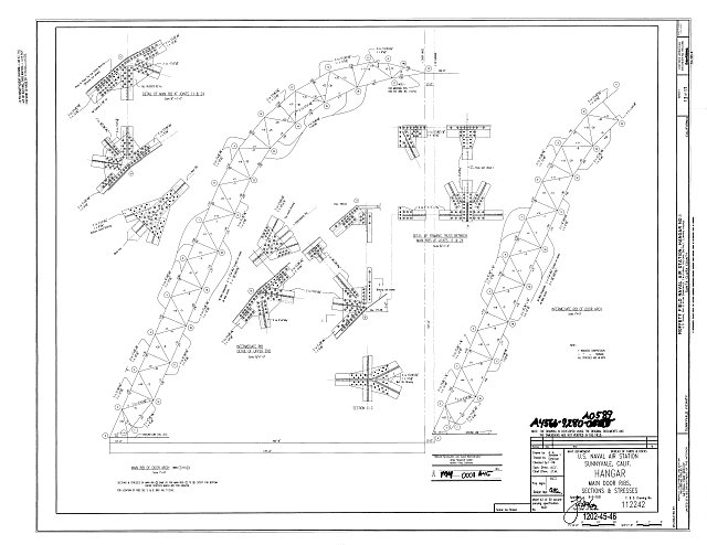 Door Rib Original Drawing - Main Door Ribs, Sections & Stresses