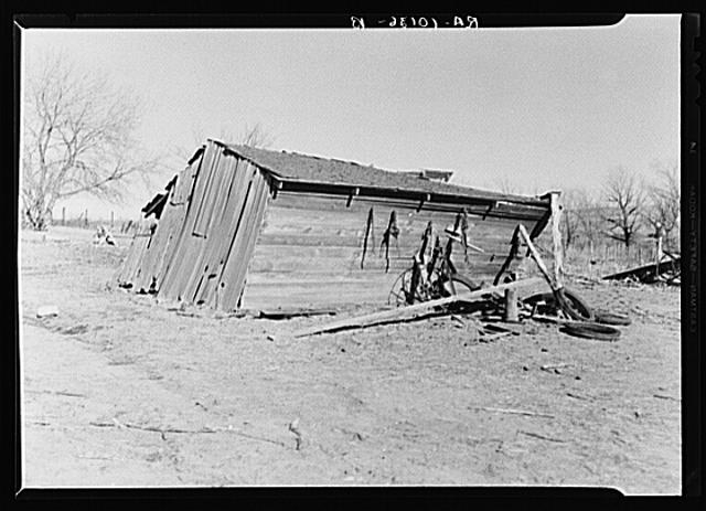 Garage on J.H. and Ellis Cline's farm in northeastern...
