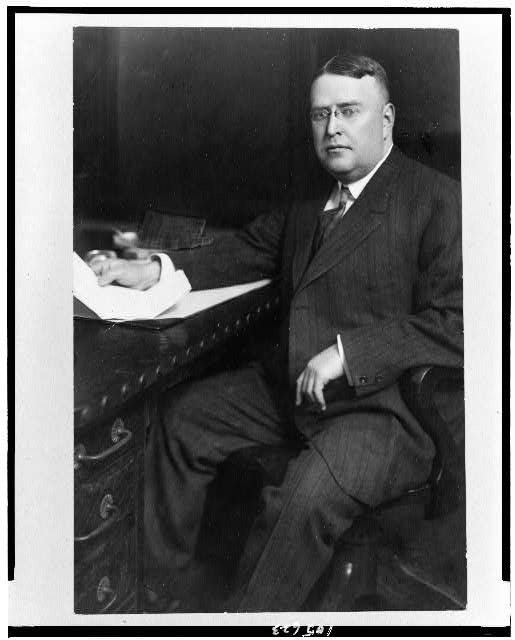 [Byron Bancroft Johnson, three-quarter length portrait,...