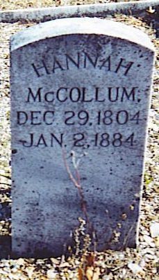 Burial Place of Hannah (Cantrell) McCollum