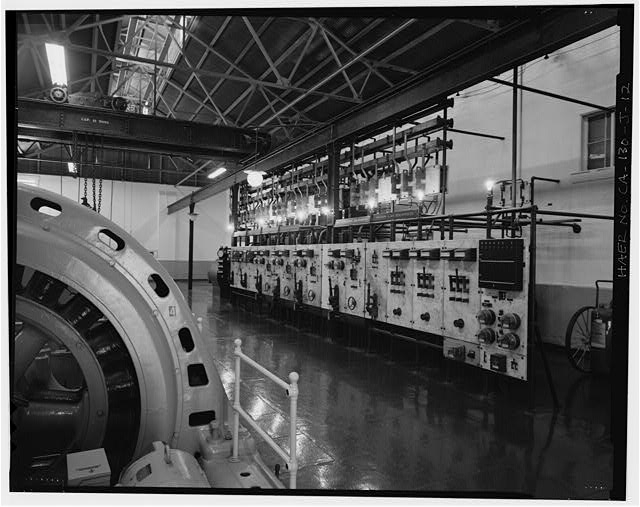 12. HISTORIC CONTROL PANEL, ALSO SHOWING CRANE TRACK....