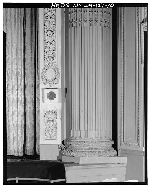 10. DETAIL OF LOWER PORTION OF STAGE RIGHT PROSCENIUM...