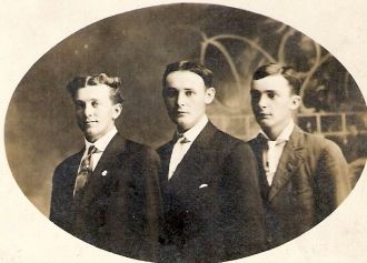 Joseph (middle) wedding day, Frank, Joe, William Dvorak Aug 20, 1913