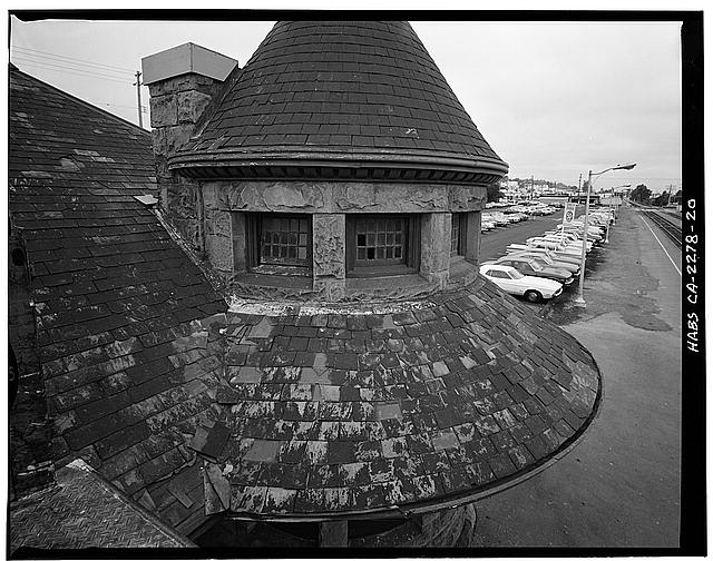 20. Detail, of tower, northeast facade, showing condition...