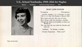 Mary Jane Napolitano (Naples) Ashley--U.S., School Yearbooks, 1900-2016(1951) a