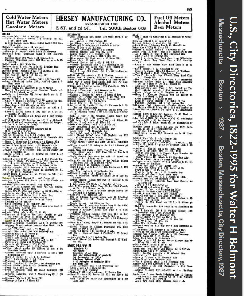 Walter Henry Belmont Jr--U.S., City Directories, 1822-1995(1937)