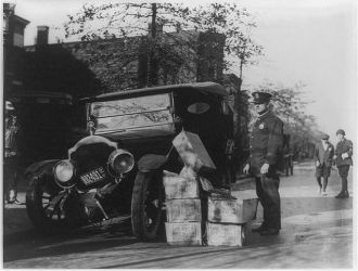 Prohibition Wrecked bootlegger car
