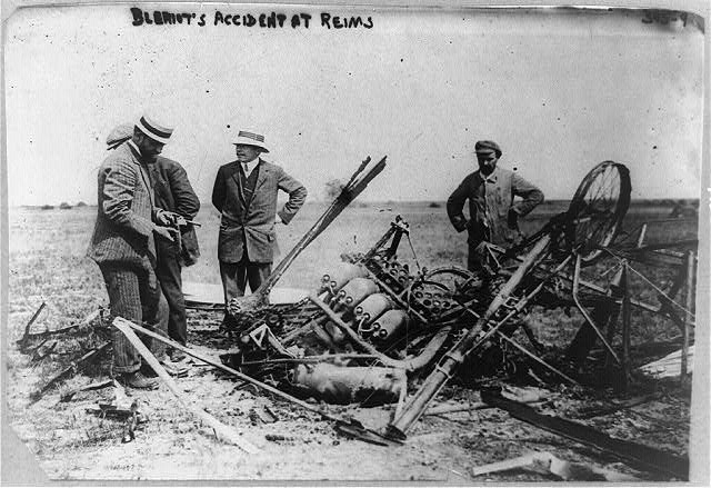 Blériot's accident at Reims