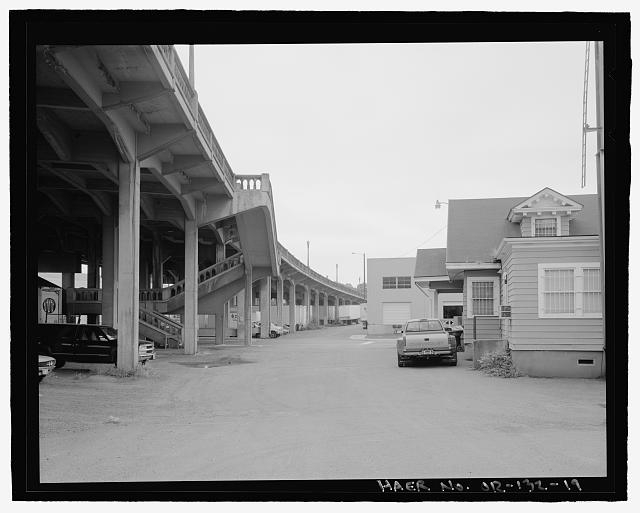 Detail view of the viaduct's pedestrian features, view...