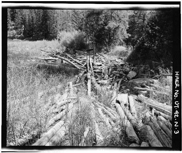 3. VIEW SHOWING UPSTREAM FACE OF DAM, WITH UPRIGHT...