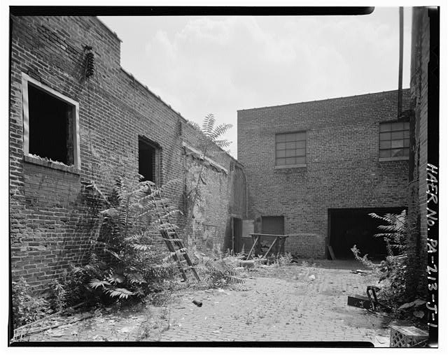 1. Building J oblique, showing north and south elevations...