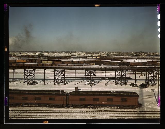 Looking toward the Chicago and Northwestern railroad...