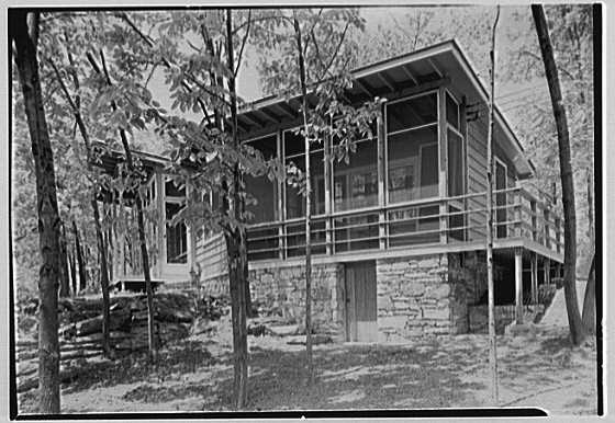 John C.B. Moore, residence in Pound Ridge, New York. Rear...