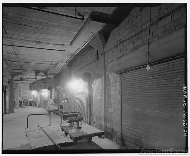 Detail of 3rd floor boxcar loading dock in 1945 warehouse...