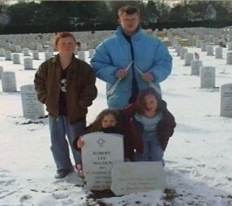 My children at dads grave