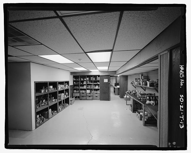 13. Interior view of food storage area looking towards...