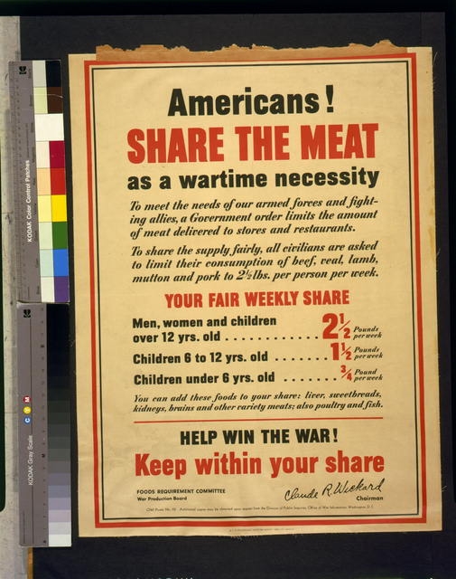 Americans! Share the meat as a wartime necessity