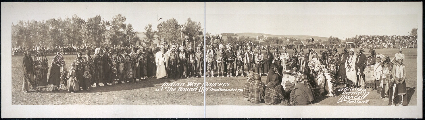 Indian War Dancers at the "Round-Up", Pendleton, Ore., 1911