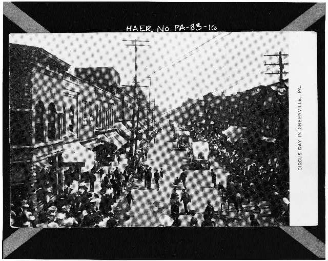 16. Photocopy of postcard. DOWNTOWN GREENVILLE ON CIRCUS...