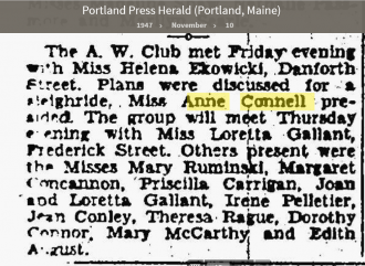 Anne Louise Connell-Coughlan--Portland Press Herald (Portland, Maine)(10 Nov 1947)
