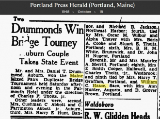 William Ernest Carl "Billy" Haase--Portland Press Herald (Portland, Maine)(18 oct 1948)
