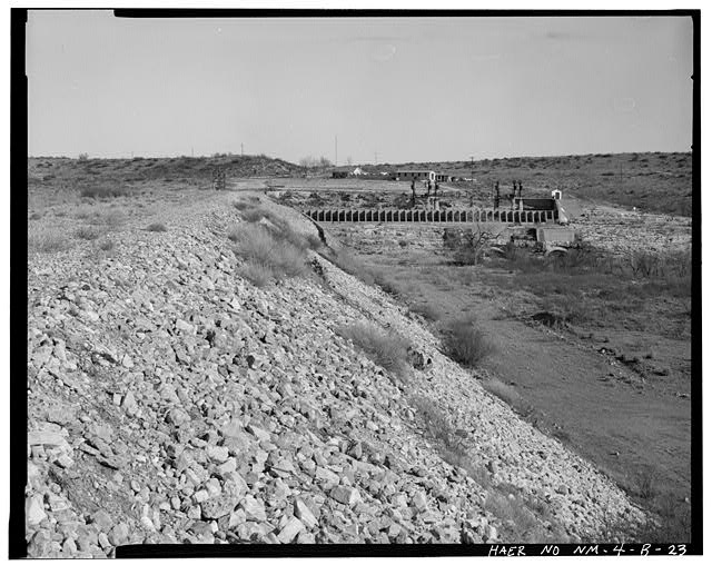 23. AVALON DAM - CREST AND DOWNSTREAM FACE OF DAM SHOWING...