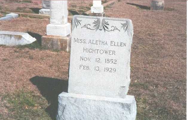 Miss Aletha Ellen Hightower Gravesite
