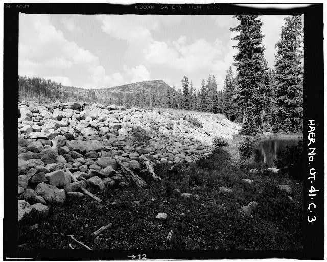 3. VIEW SHOWING DOWNSTREAM FACE AND TOE OF DAM, LOOKING...