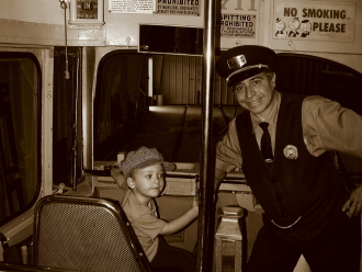 "MR CONDUCTOR" & A YOUNG FELLOW ON A STREETCAR
