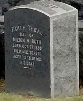 Edith (Roth) Theal tombstone