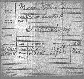 William Bion Mason Pension File