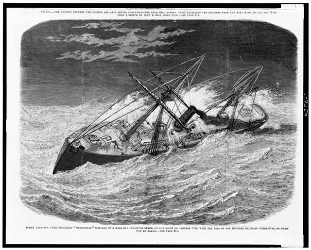 North Carolina. The steamship "Metropolis," wrecked in a...