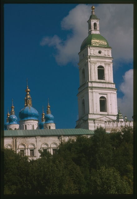 South panorama of Tobol'sk kremlin, with cupolas of...