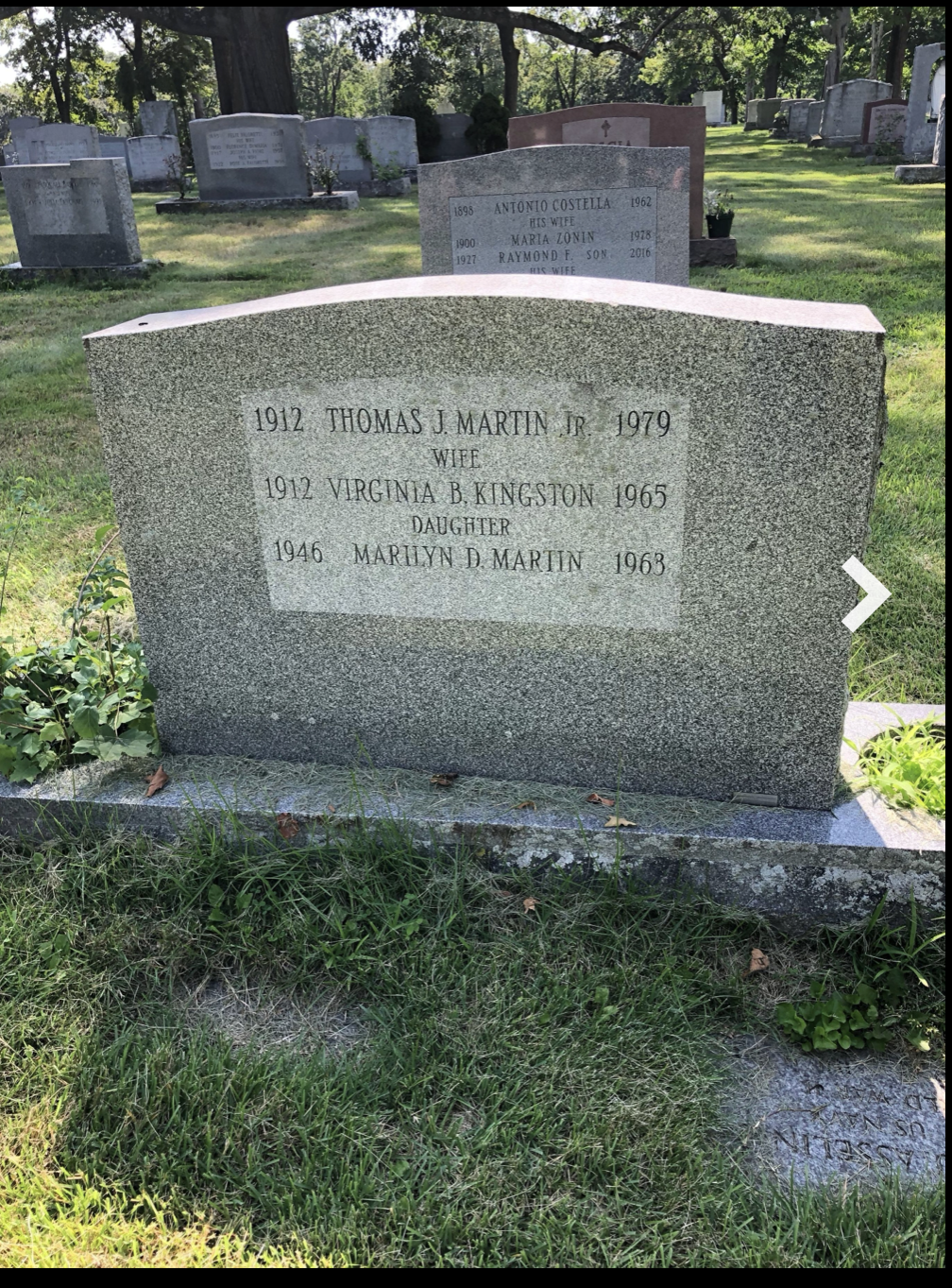 Thomas J Martin tombstone