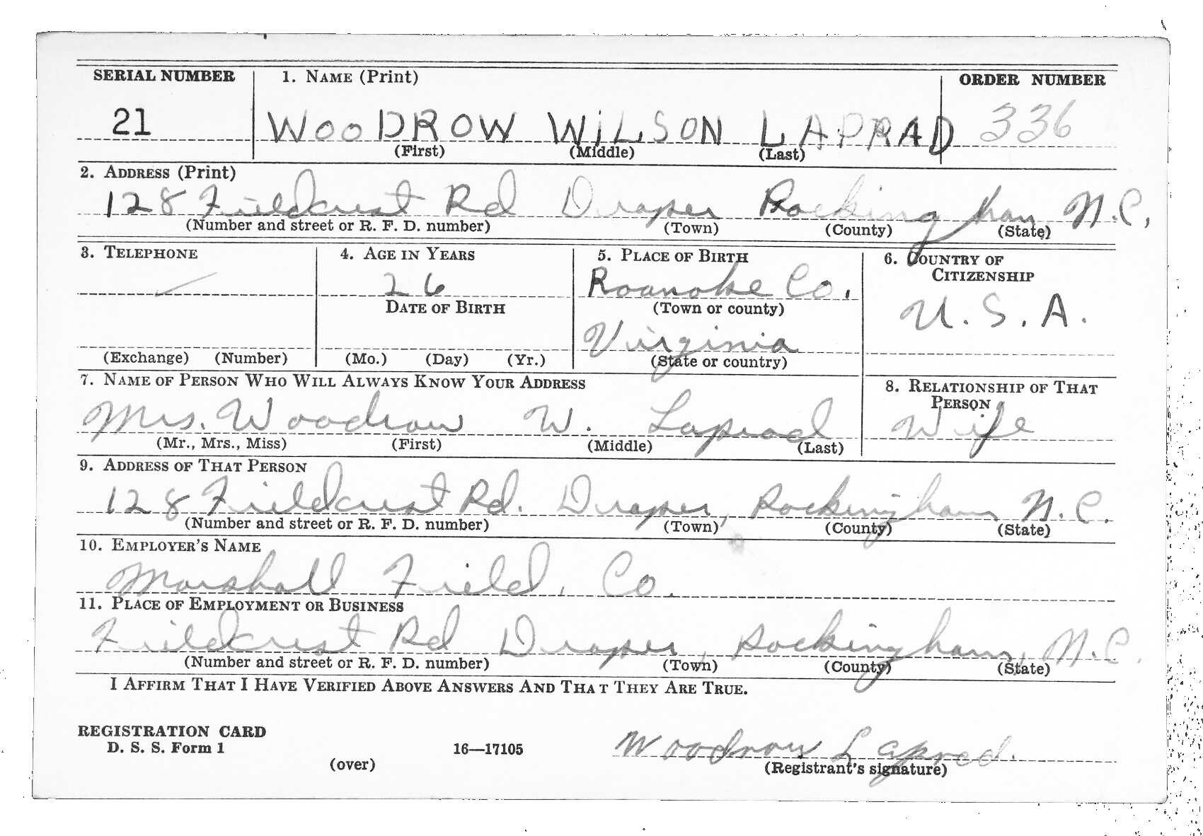 Woodrow Wilson Laprad