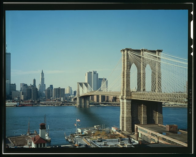 VIEW LOOKING WEST, BROOKLYN IN FOREGROUND, MANHATTAN IN...
