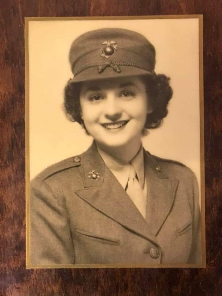 Marie as a young Marine during WWII