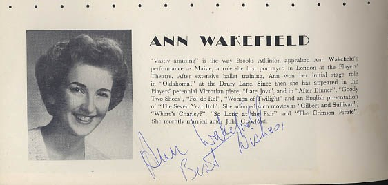 Ann Wakefield Autograph