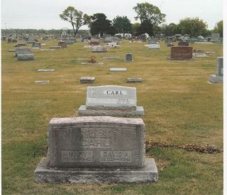 The Tombstones of David A. and Mary (Williams) Carl and Their Grandson, Arthur L. Carl