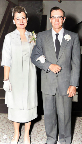 Dorothy Feidler with Step Father Dale Peregrine on her wedding day