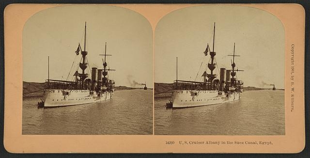 U.S. cruiser Albany in the Suez Canal, Egypt