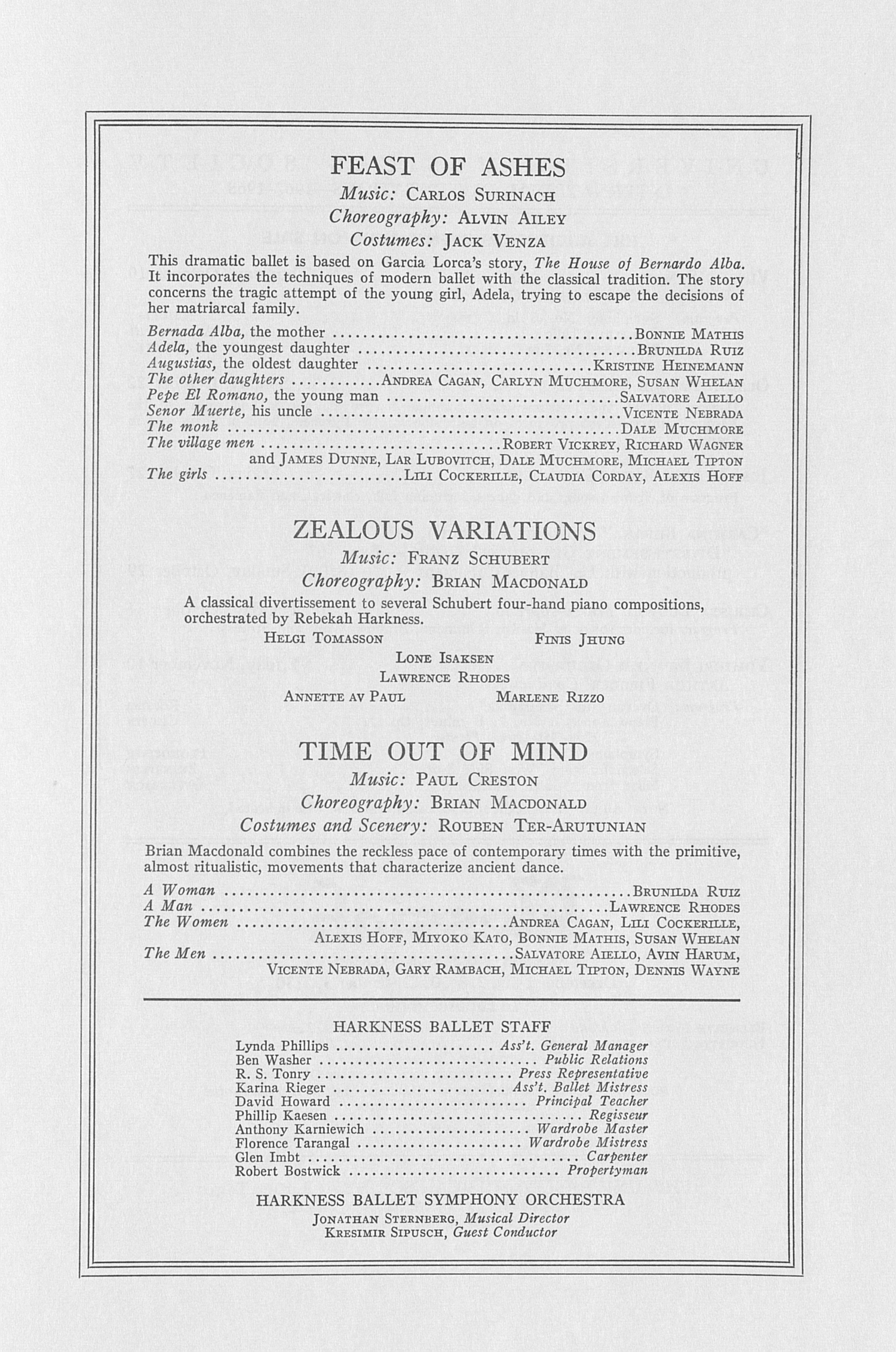 Dennis Wayne, Ballet program