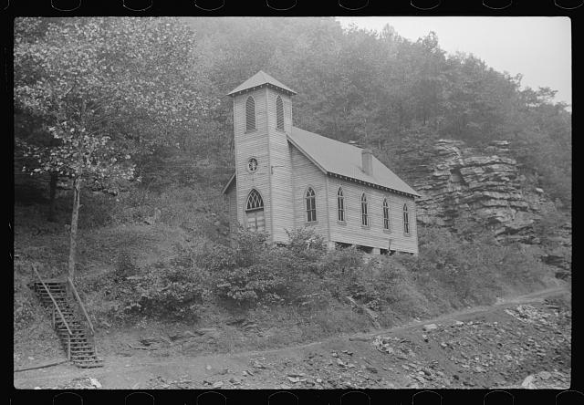 Church also used for union hall in coal mining town,...