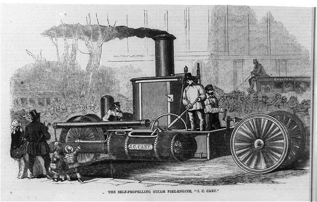 The self-propelling steam fire-engine, "J.C. Cary"