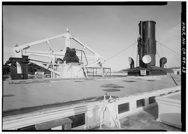 23. Walking beam and stack. - Ferry EUREKA, Hyde Street...