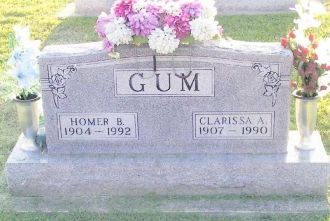 Homer and Clarissia Gum Grave