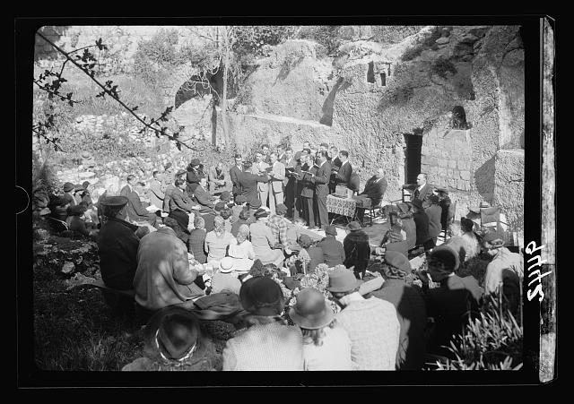 Easter morning at the Garden Tomb, April 9, 1939. The...