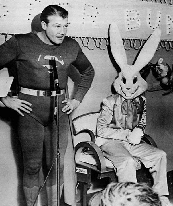 Easter bunny with Superman